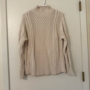 J. Crew Ivory Cable Knit Sweater